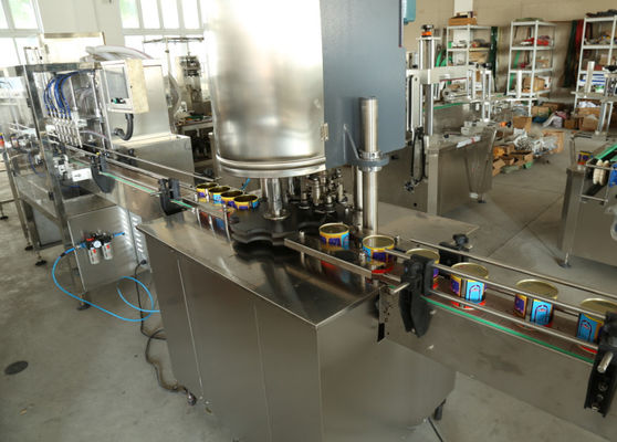 Piston Pump Sticky Liquid Tin Can Filling Machine For Coffee , Vinegar