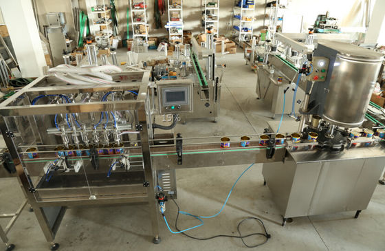 Piston Pump Sticky Liquid Tin Can Filling Machine For Coffee , Vinegar