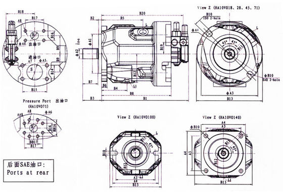 Industrial Slurry Mud Axial High Pressure Hydraulic Pump Low Noise A10VSO45